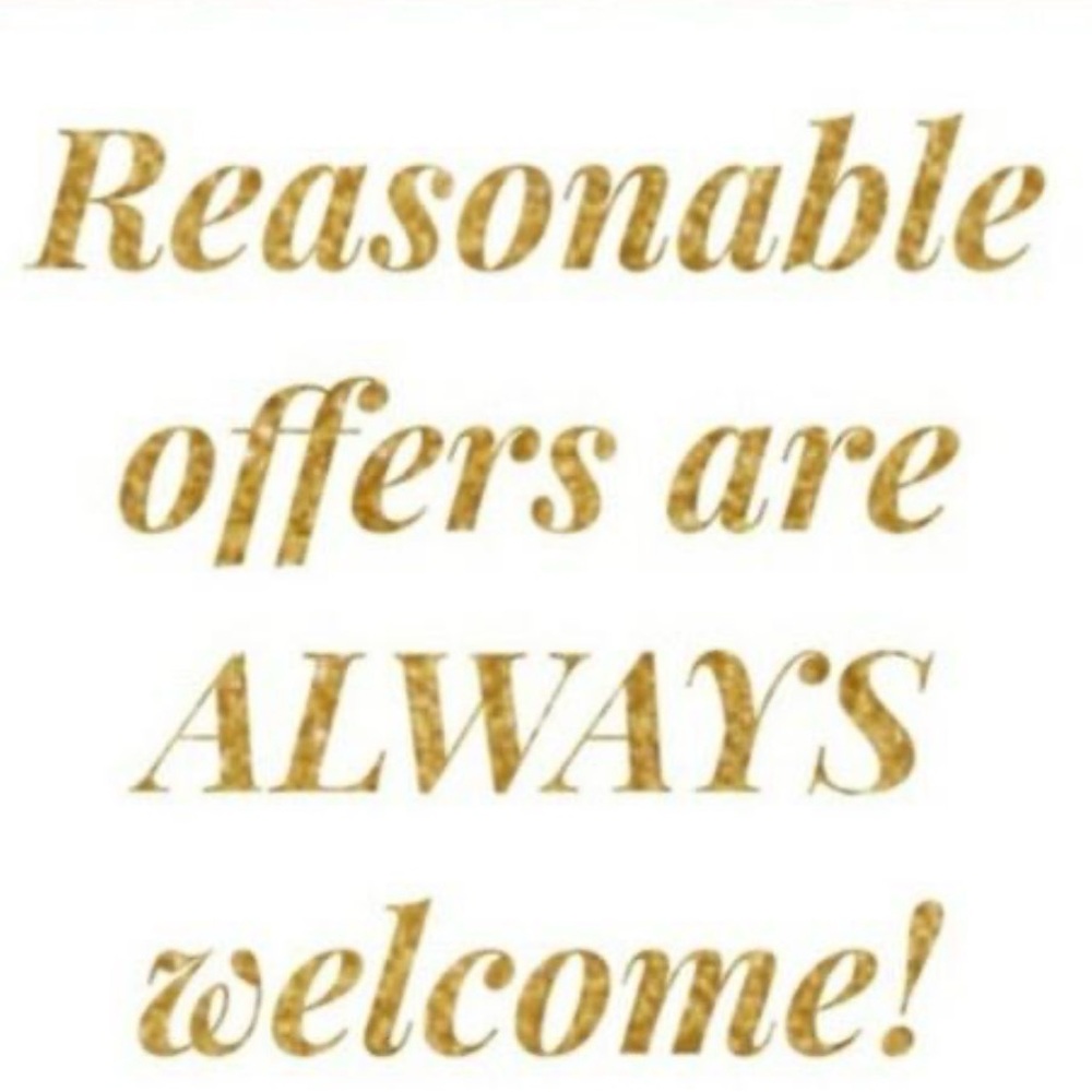 Gold Script Text Graphic - "Reasonable offers are ALWAYS welcome!"